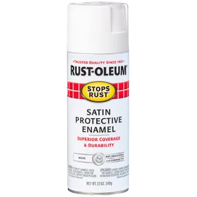 12 OZ Stops Rust Protective Enamel Spray Paint -Satin White