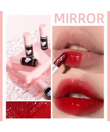 6pcs Mirror Lip Tint Durable Non-stick Lip Glaze Waterproof Lip Tint