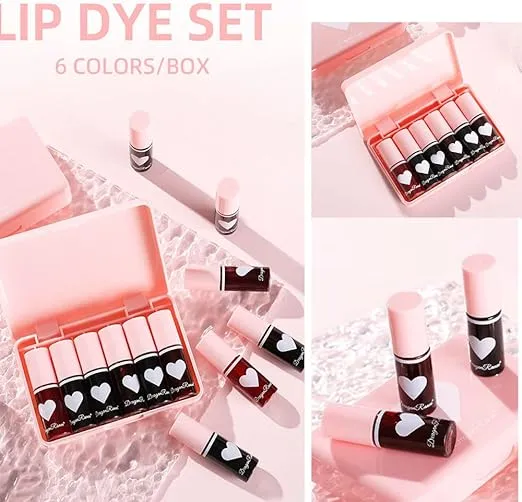 6pcs Mirror Lip Tint Durable Non-stick Lip Glaze Waterproof Lip Tint