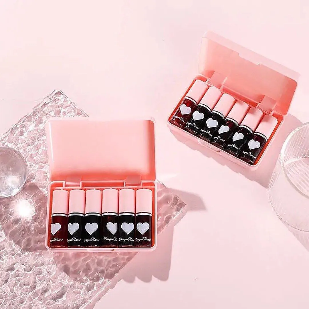6pcs Mirror Lip Tint Durable Non-stick Lip Glaze Waterproof Lip Tint
