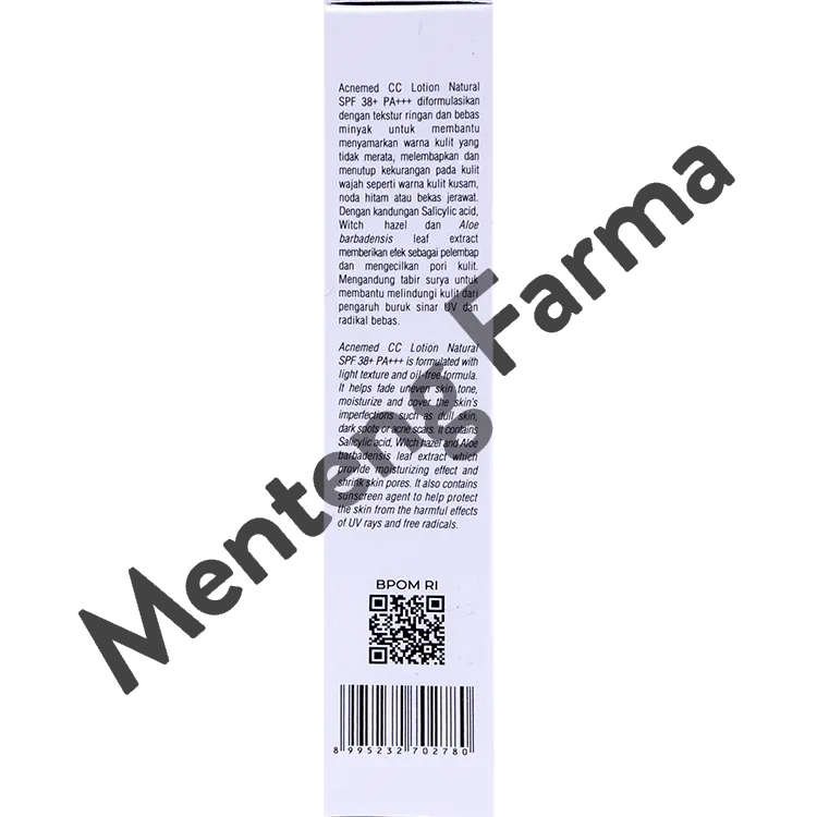 Acnemed CC Lotion Natural SPF 38  PA    12 Gr - Menyamarkan Warna Kulit Tidak Rata