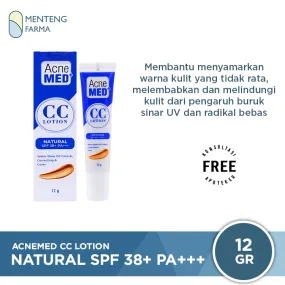 Acnemed CC Lotion Natural SPF 38  PA    12 Gr - Menyamarkan Warna Kulit Tidak Rata