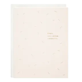 Birthday Cake, Ice Cream, Confetti Greeting Card