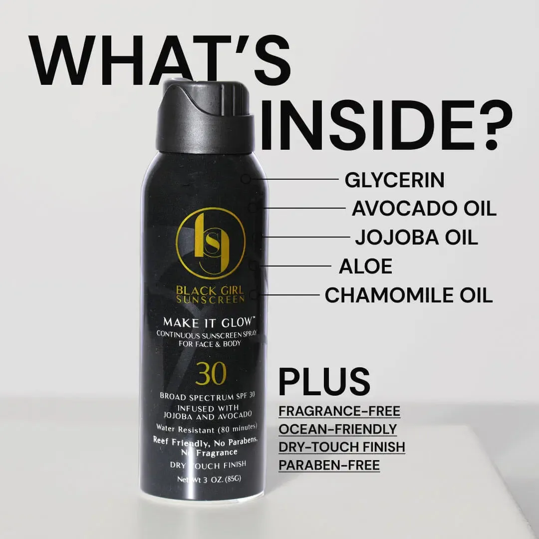 Black Girl Sunscreen Make It Glow Spray SPF 30