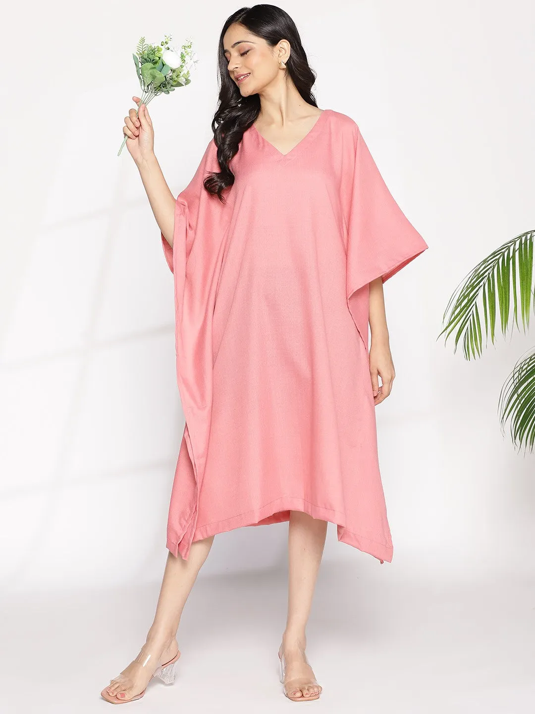 Blush CottonSlub LongKaftan