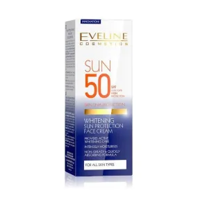 EVELINE COSMETICS Whitening Sun Protection 50 SPF Face Cream Non Greasy And Quickly Absorbing Formula Uva And Uvb High Protection Intensely Moisturizer 30 ml