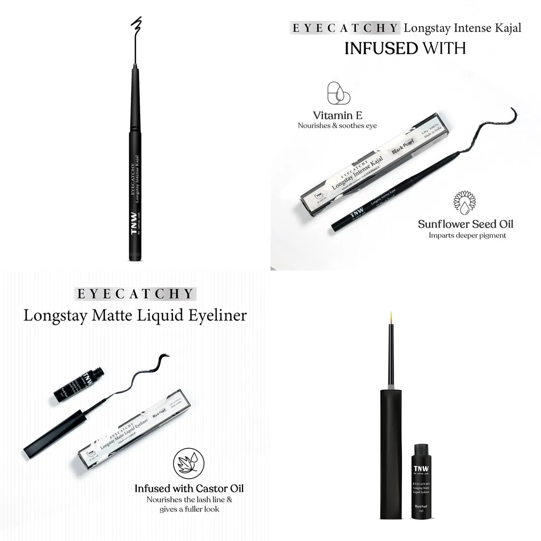 Eyespy Combo - Eyecatchy Longstay Intense Kajal   Eyeliner.