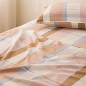 Frankie Flannelette - Marley Gingham Kids Flat Sheet