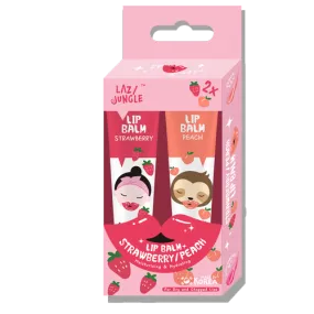 Lazy Jungle Strawberry x Peach Lip Balm Set