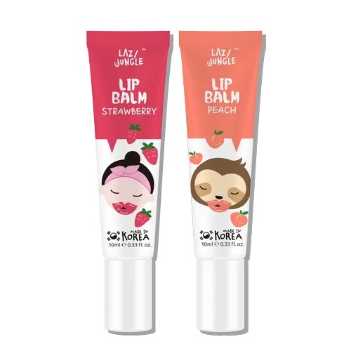 Lazy Jungle Strawberry x Peach Lip Balm Set