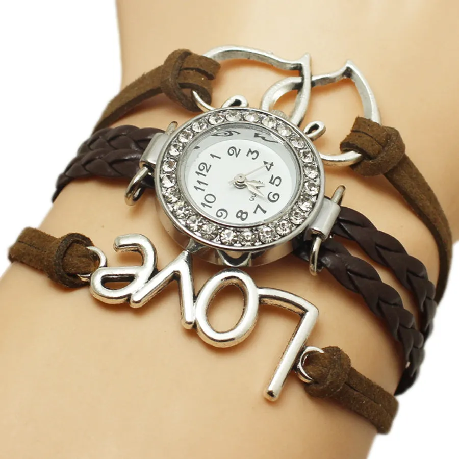 Love Weave Double Heart Multi-layer Timepiece
