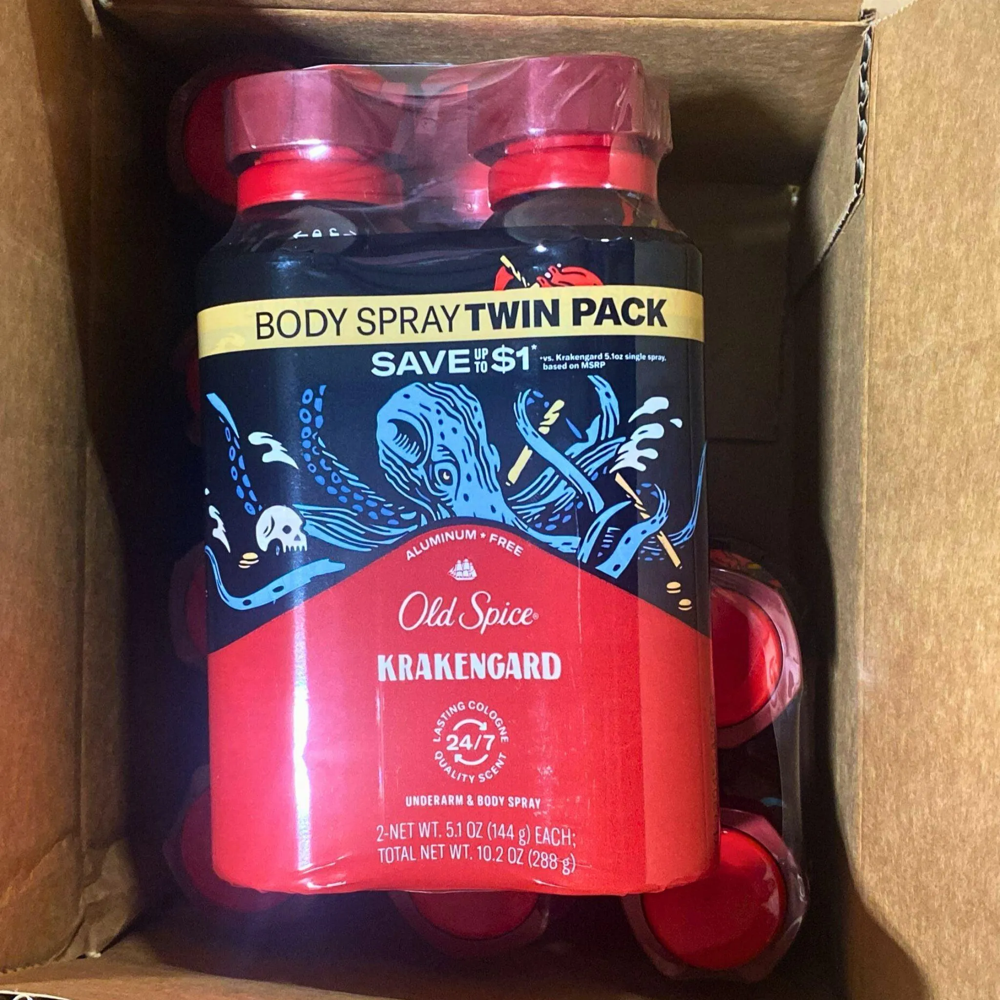 Old Spice Krakengard Underarm & Body Spray Lasting Cologne (18 Pcs Lot)