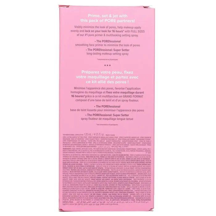 Prime &amp; Set Pore Pack: The Porefessional Smoothing Face Primer   Super Setter Long Lasting Makeup Setting Spray - 2pcs