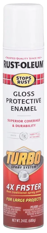 Rust-Oleum 334133 Rust Preventative Spray Paint, Gloss, White, 24 oz, Can :CAN: QUANTITY: 6