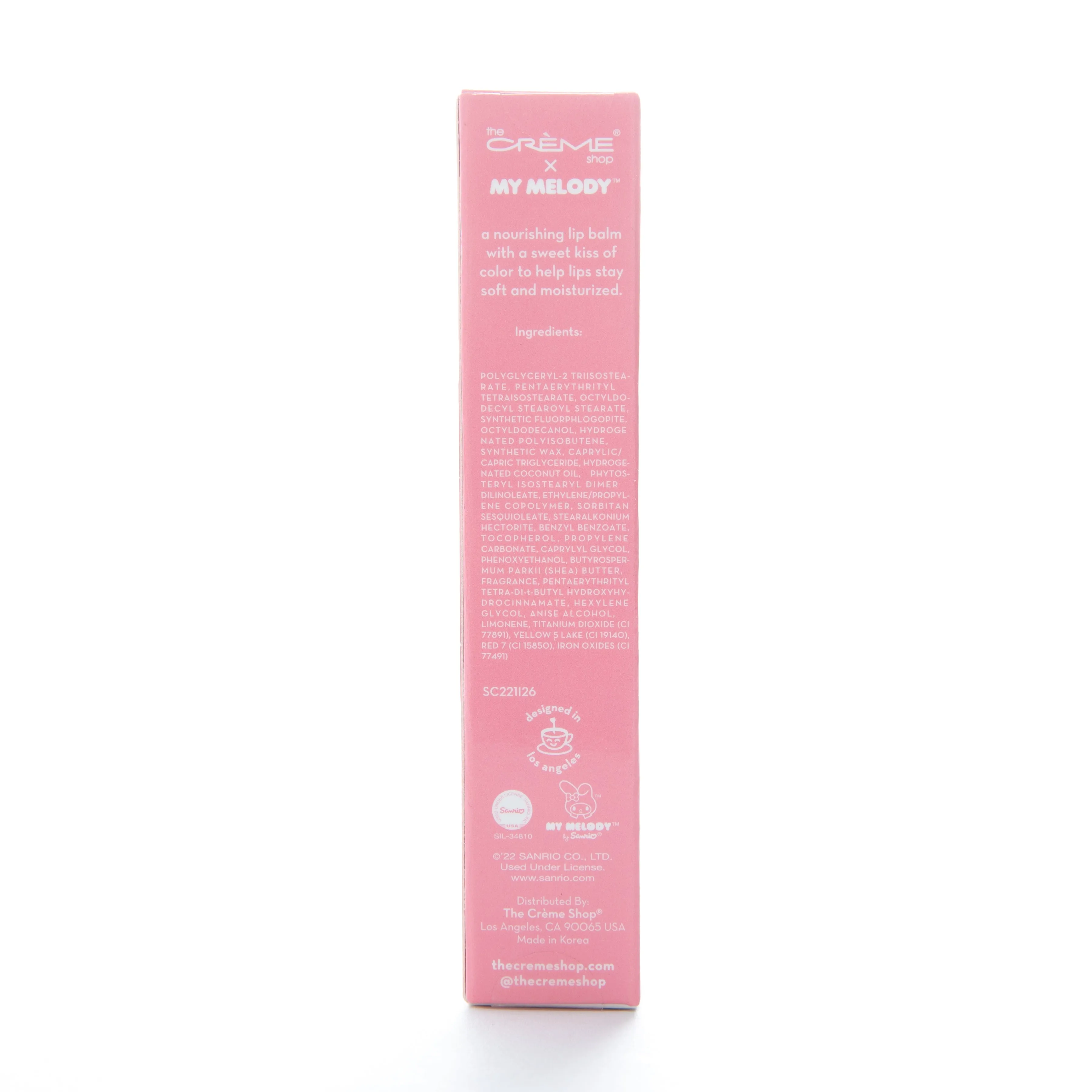The Creme Shop My Melody Hello Lippy Tinted Moisturizing Lip Balm Cotton Candy Flavored
